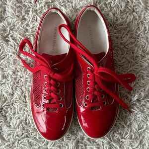 Giorgio Armani Women's Red Sneakers (Size 37)